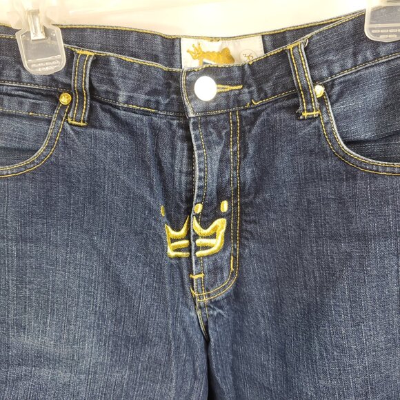 Vintage PNB Nation Mens Dark Blue Wash Denim Shorts Sz 36 - Picture 2 of 9